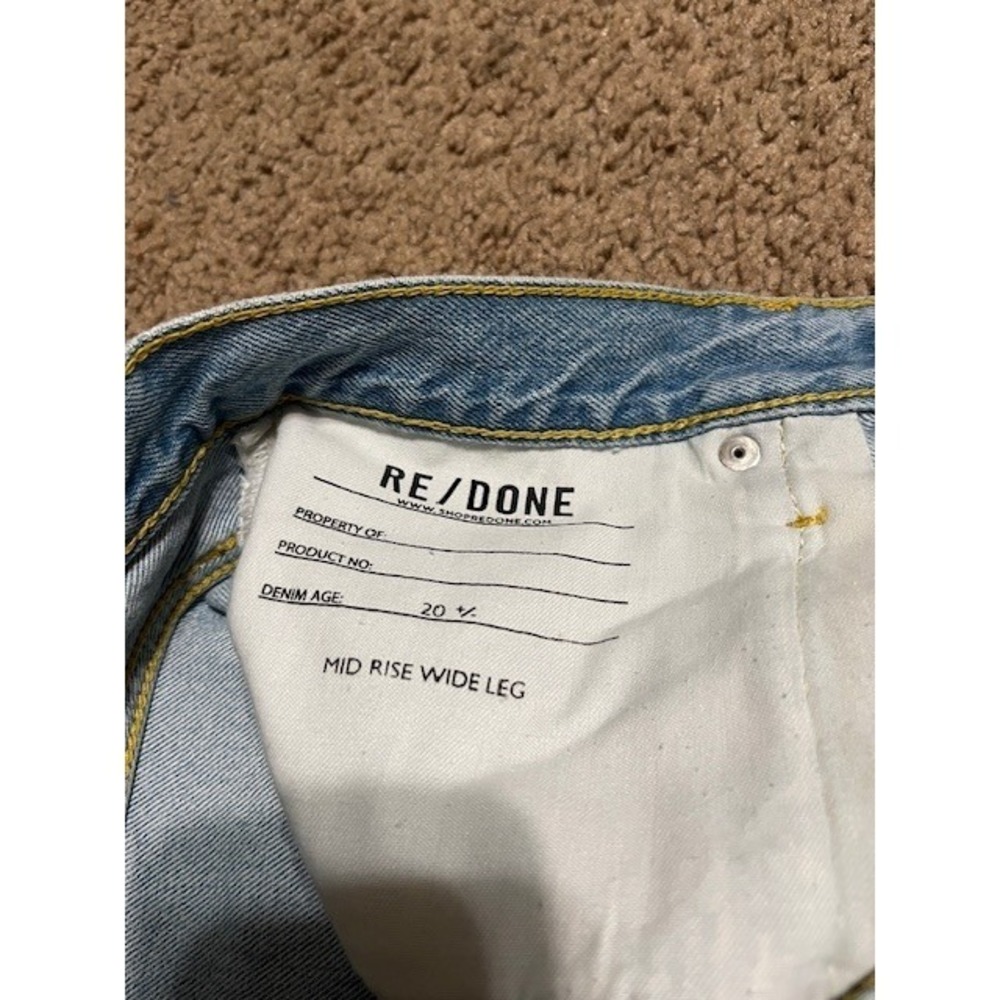 RE/DONE Mid‎ Rise Wide Leg Jeans Mojave Light Wash Blue 28 - Picture 7 of 8
